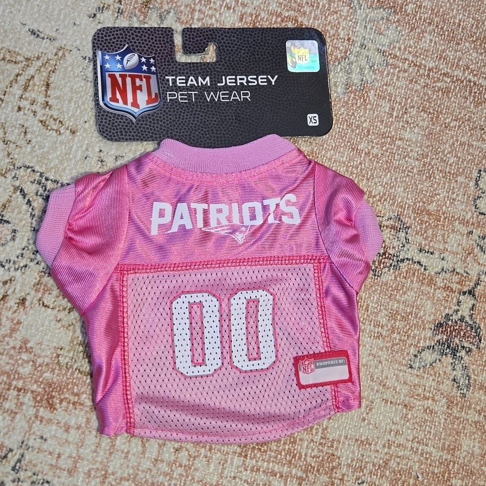 NFL New England Patriots Pink Pet Jersey Size XS